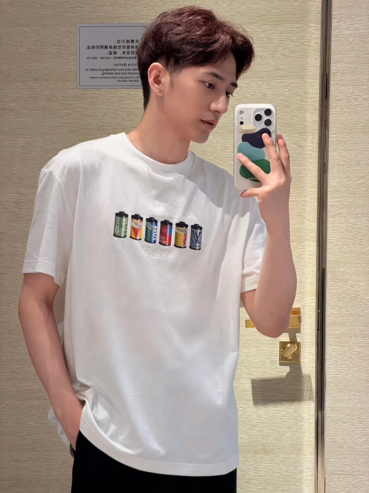 Louis Vuitton/Louis Vuitton Film Jar Printed Short Sleeves